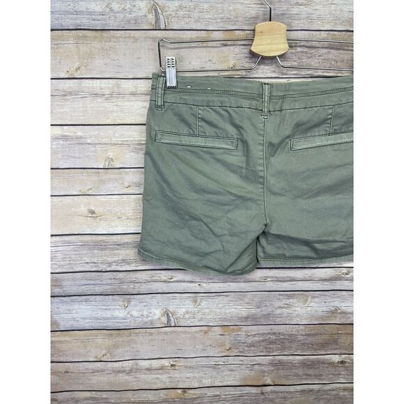 American Eagle Womens 2 Midi Shorts Stretchy Flat Front Green Shorts - Picture 8 of 10